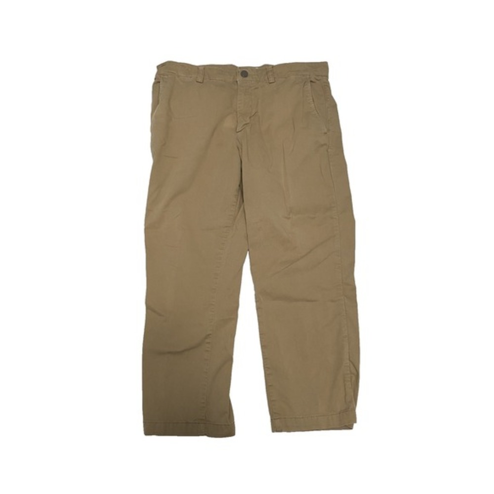 Spoke Men's Khaki Cotton Chino Cropped Pants Build B 33 34x23.5 Capsule Office‎